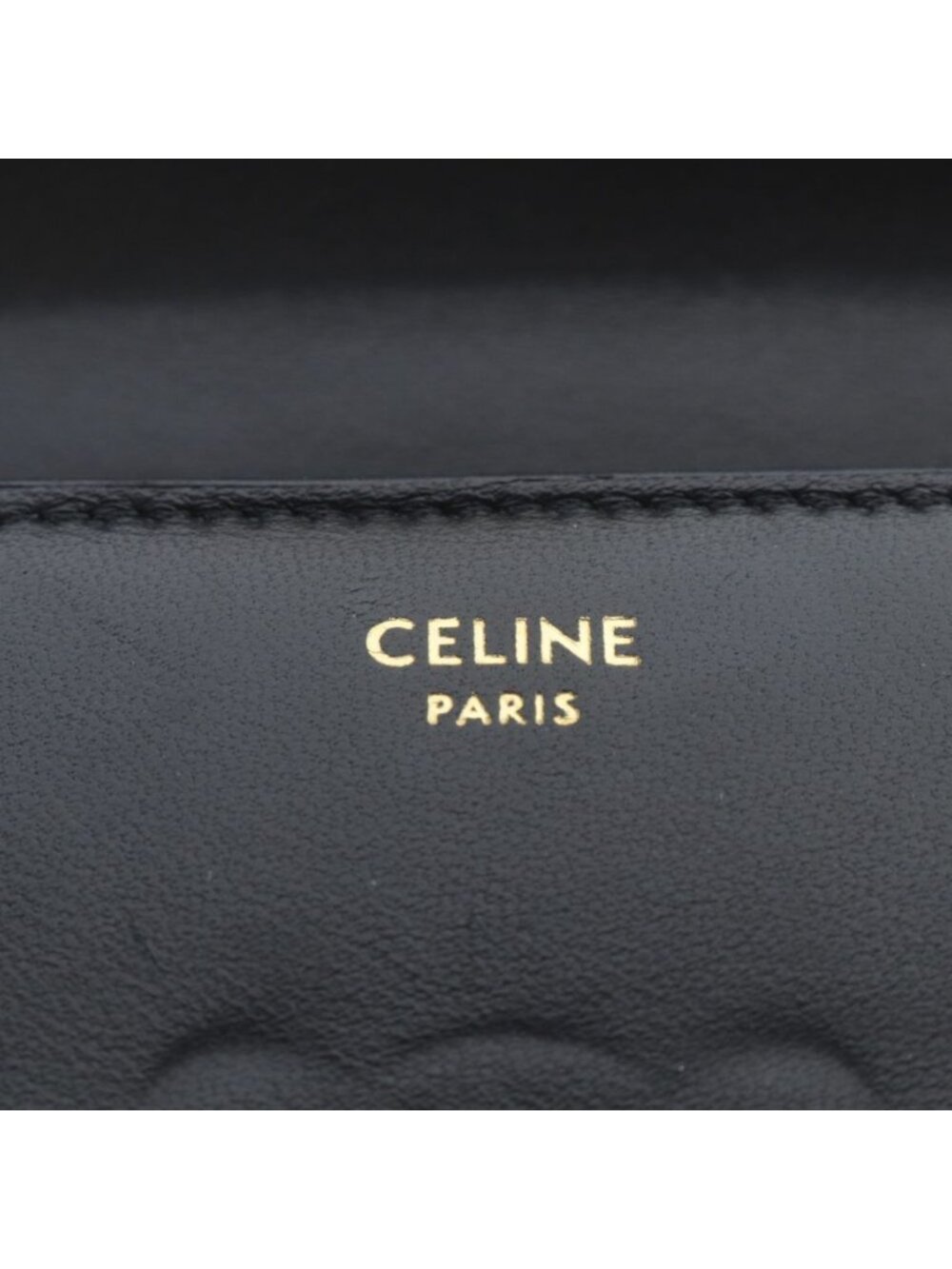 Celine Small Flap Wallet Triomphe Shiny Calfskin Trifold Black - Picture 3 of 8